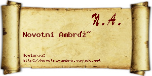 Novotni Ambró névjegykártya